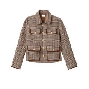 NEW CARTOLINA NANTUCKET women's rory tweed jacket in brownstone tweed